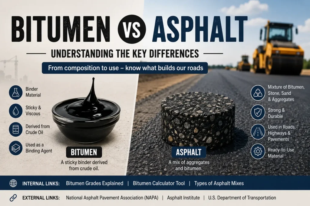 Bitumen vs Asphalt