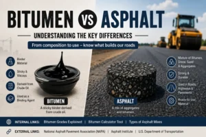 Bitumen vs Asphalt: Key Differences, Uses, Composition & Comparison (2026 Guide)
