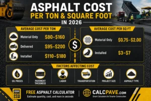 2026 Asphalt Cost Per Ton, Sq Ft & Calculator | CalcPave