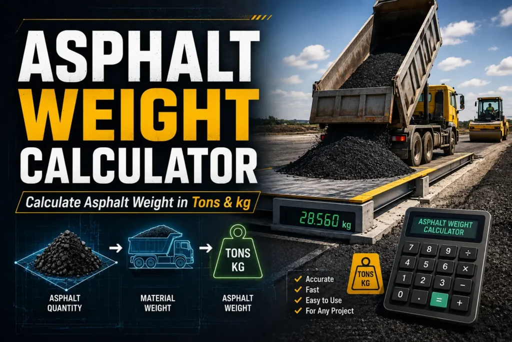 Asphalt Weight Calculator: Calculate Tonnes and Kg