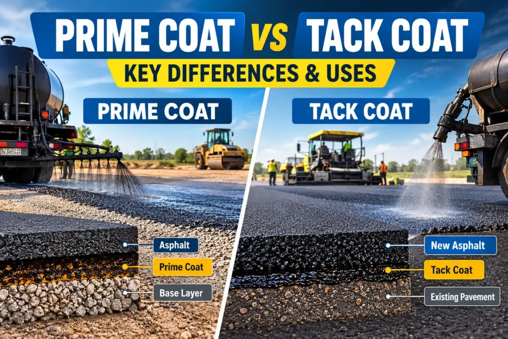 Prime Coat vs Tack Coat: Key Differences and Uses